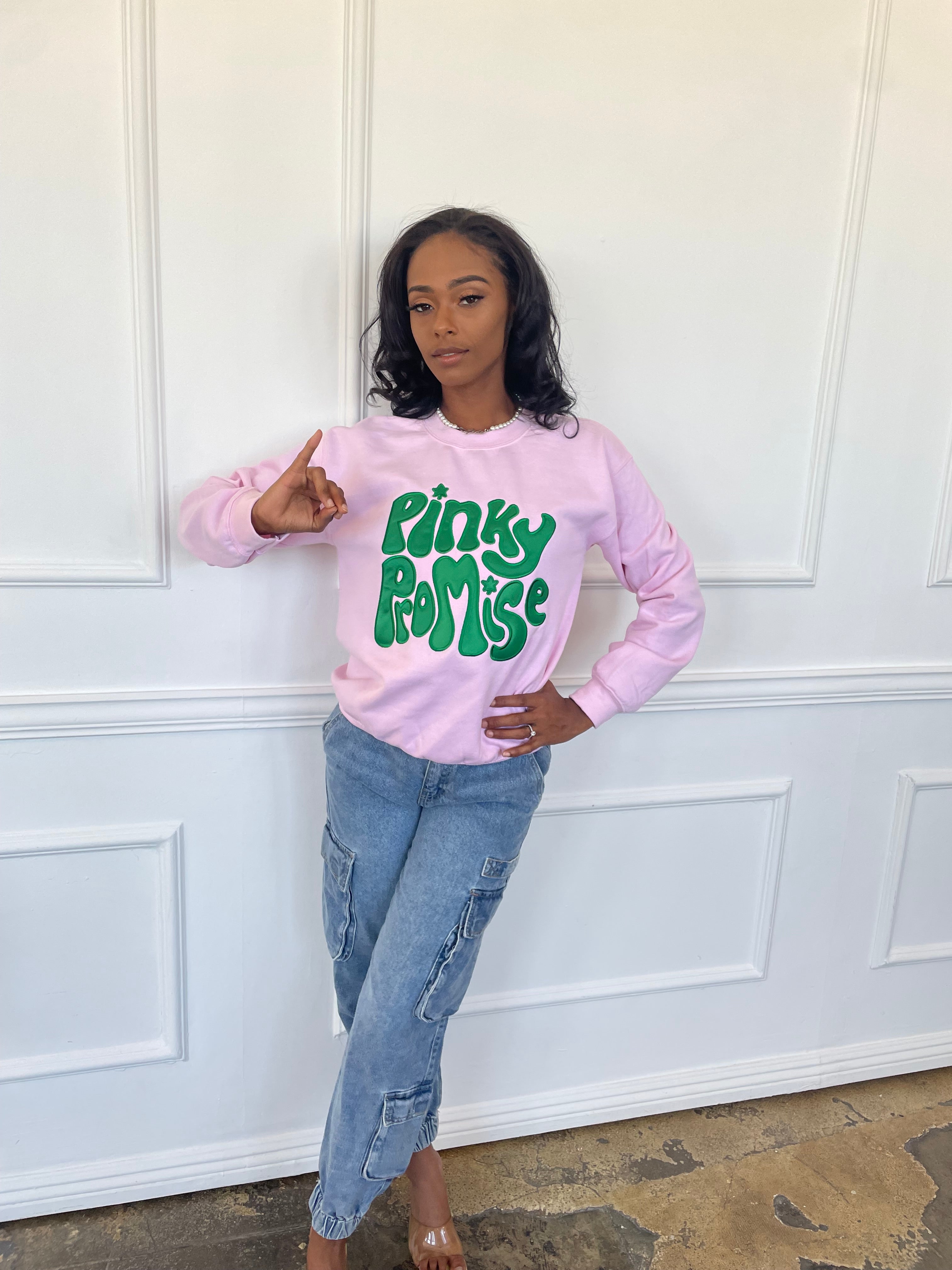 Pinky Promise Sweatshirt in Pink (Ships on 4/24)