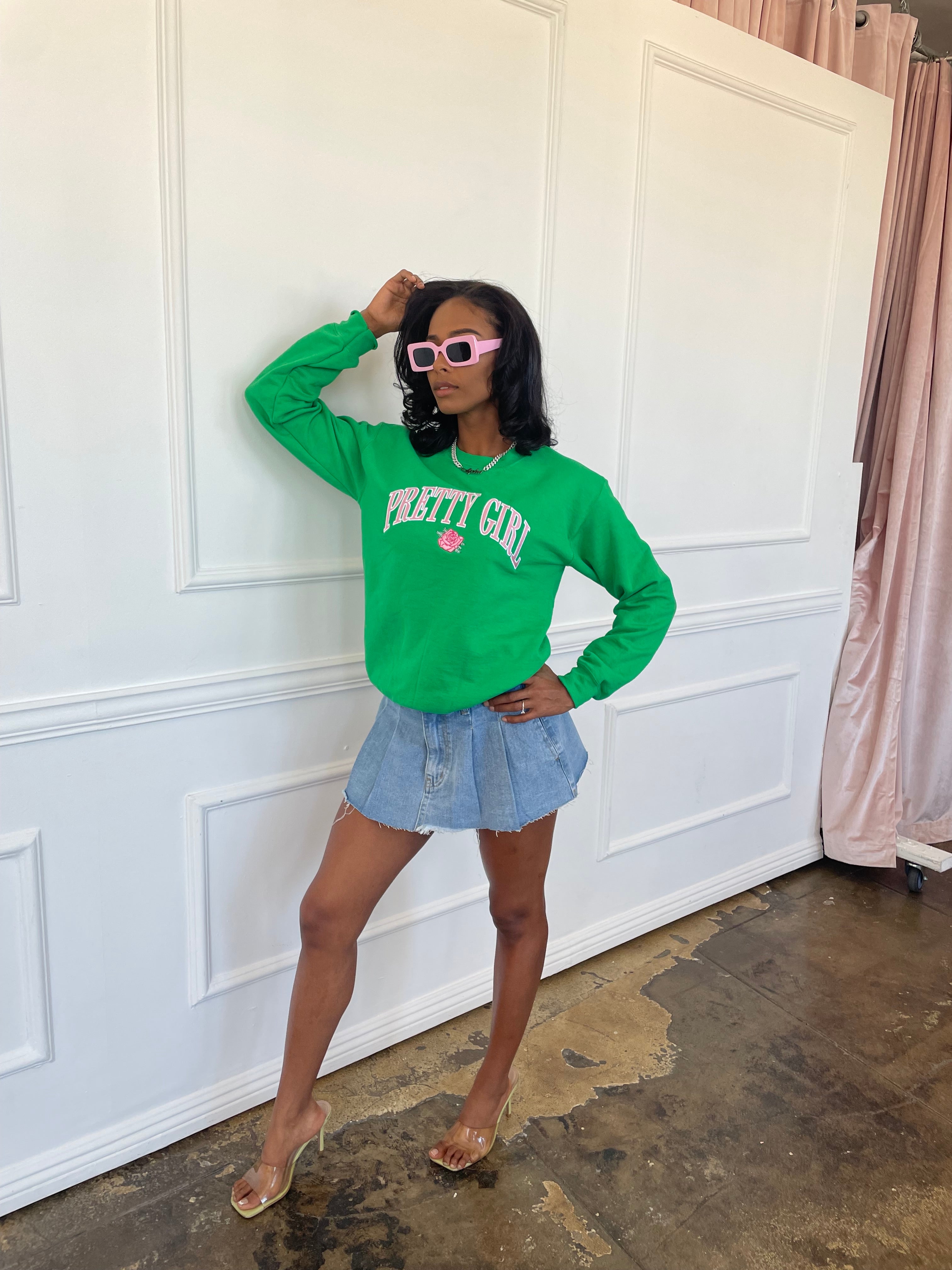 Pretty Girl Sweater in Green (Ships on 4/24)