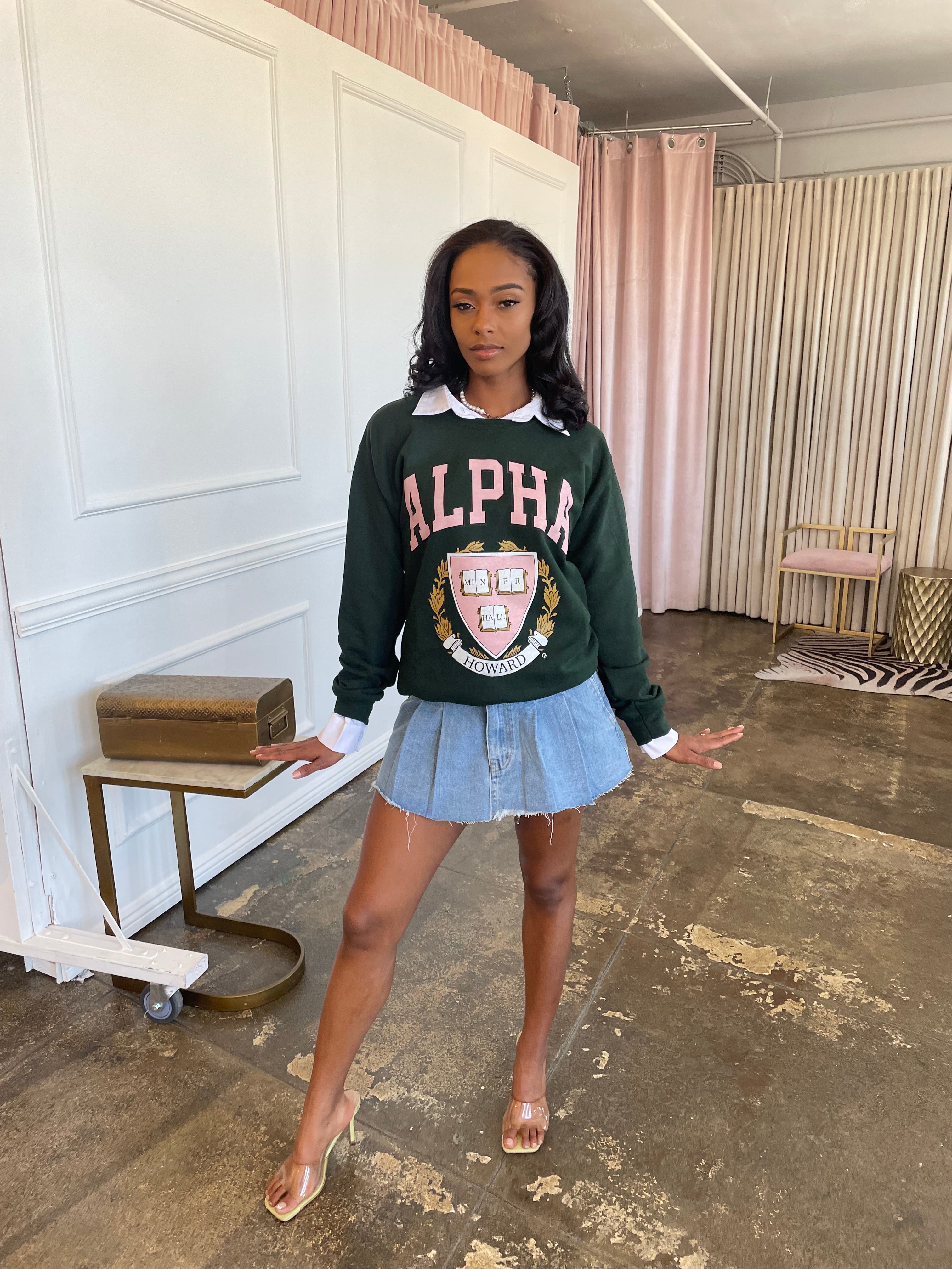 Alpha Sweatshirt in Forest Green (Ships on 4/24)