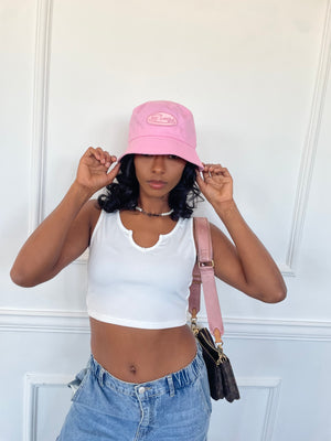 Ivy League Bucket Hat in Pink