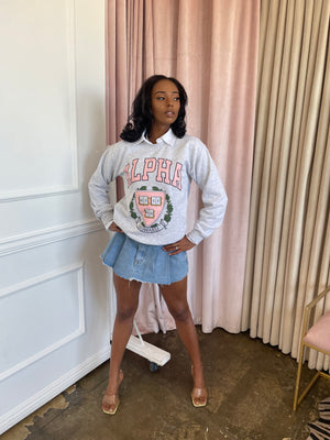 Alpha Sweatshirt in Ash Grey (Ships on 12/4)