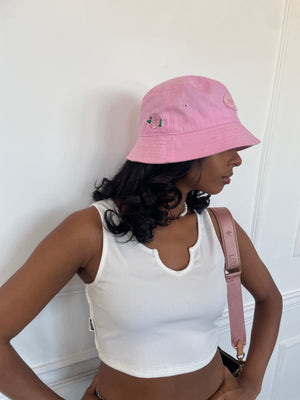Ivy League Bucket Hat in Pink