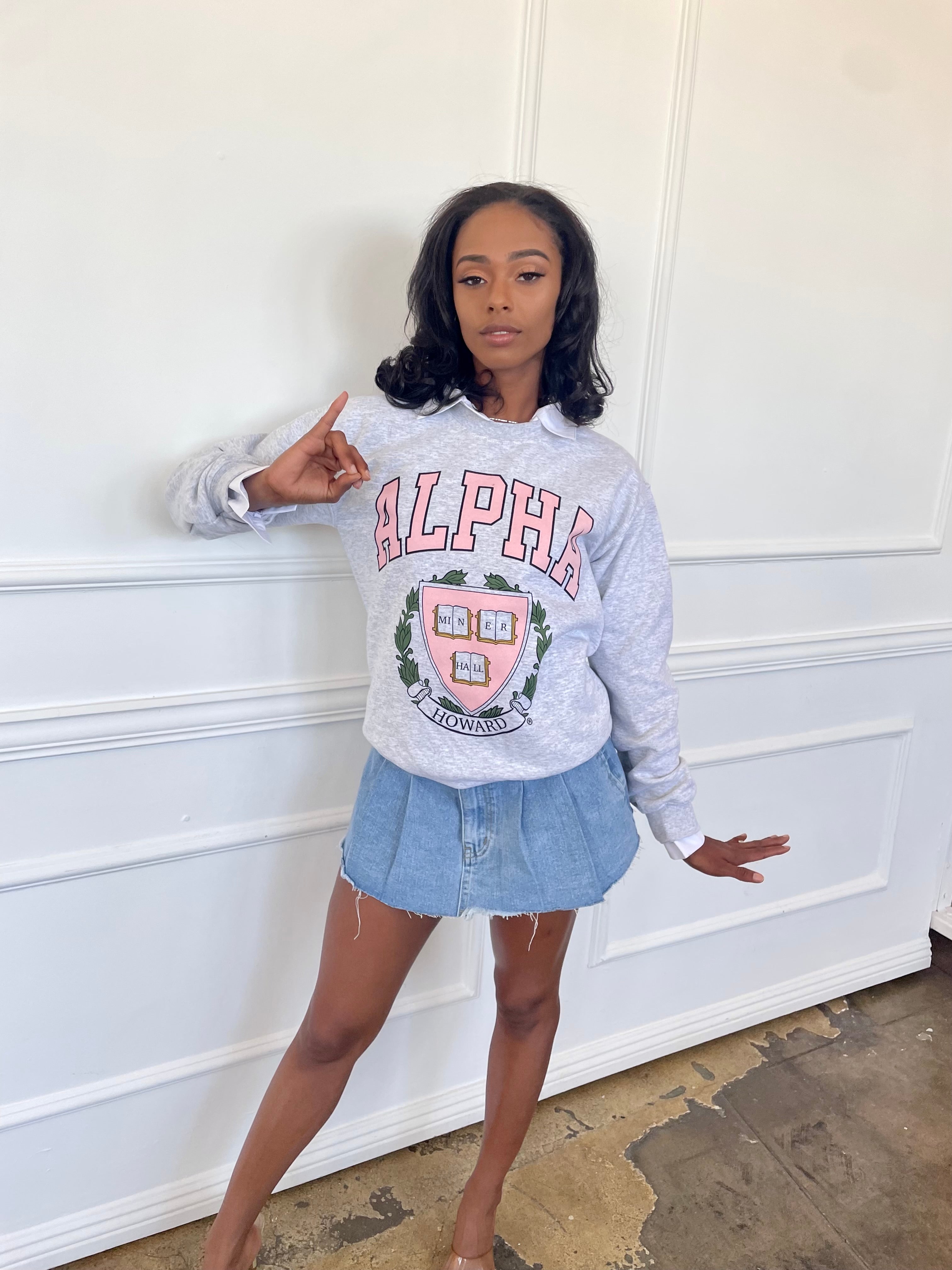 Alpha Sweatshirt in Ash Grey (Ships on 12/4)