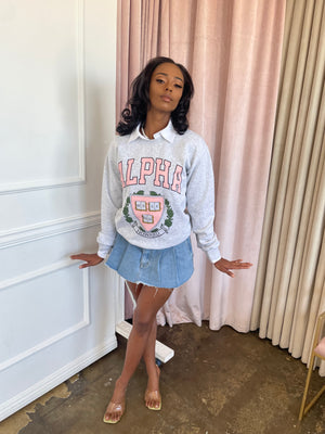 Alpha Sweatshirt in Ash Grey (Ships on 12/4)