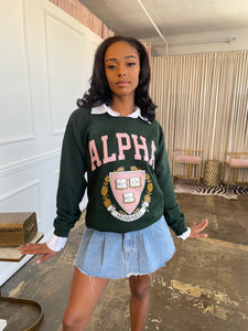 Alpha Sweatshirt in Forest Green (Ships on 4/24)