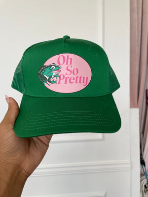 Oh So Pretty Trucker Hat in Green