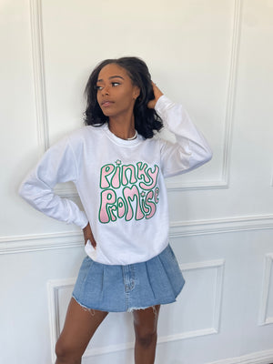 Pinky Promise Sweatshirt in White (Ships on 4/24)