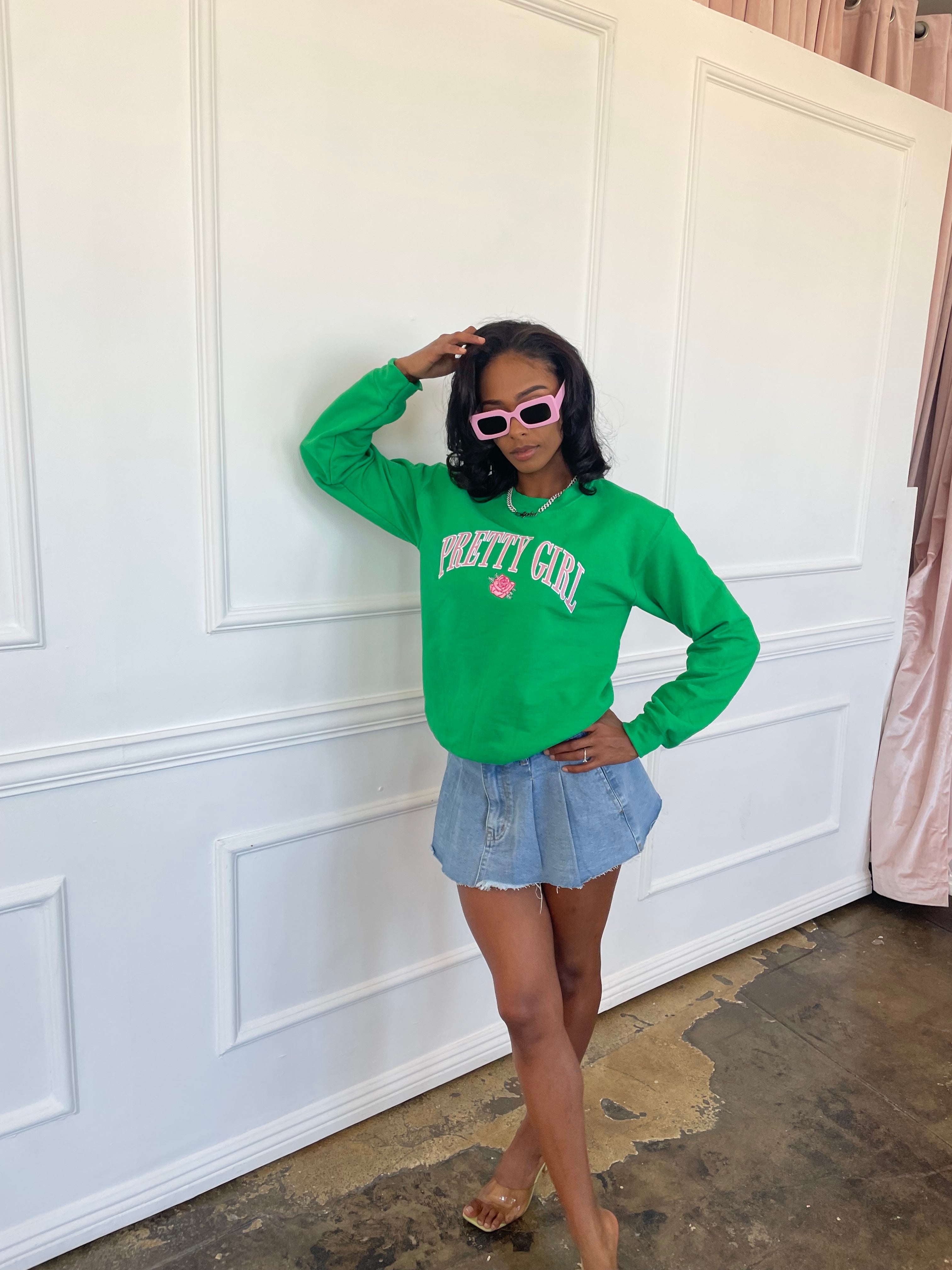 Pretty Girl Sweater in Green (Ships on 4/24)