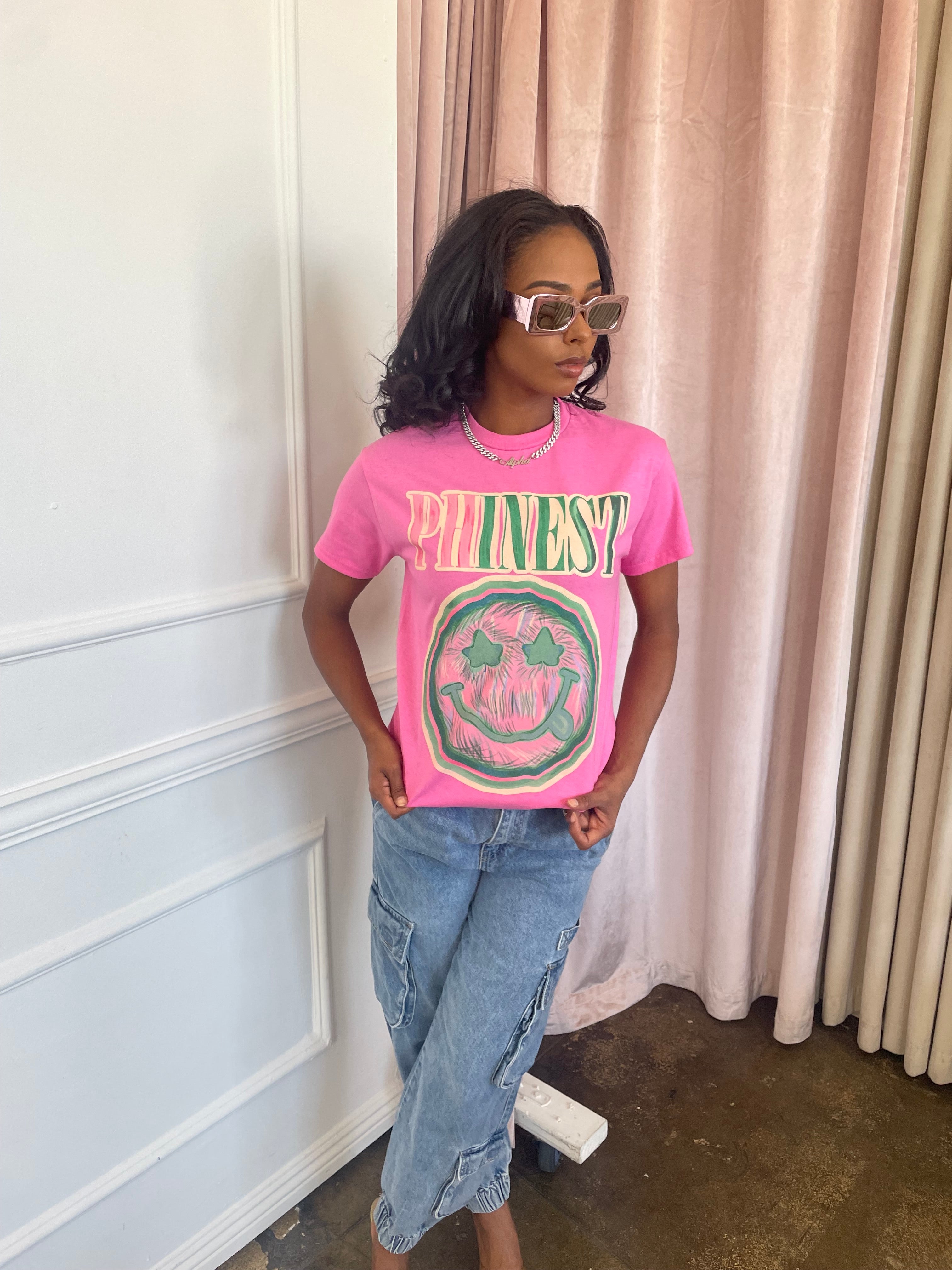 Phinest Smiley Tee in Pink