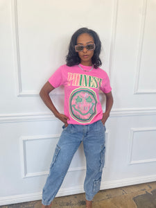 Phinest Smiley Tee in Pink