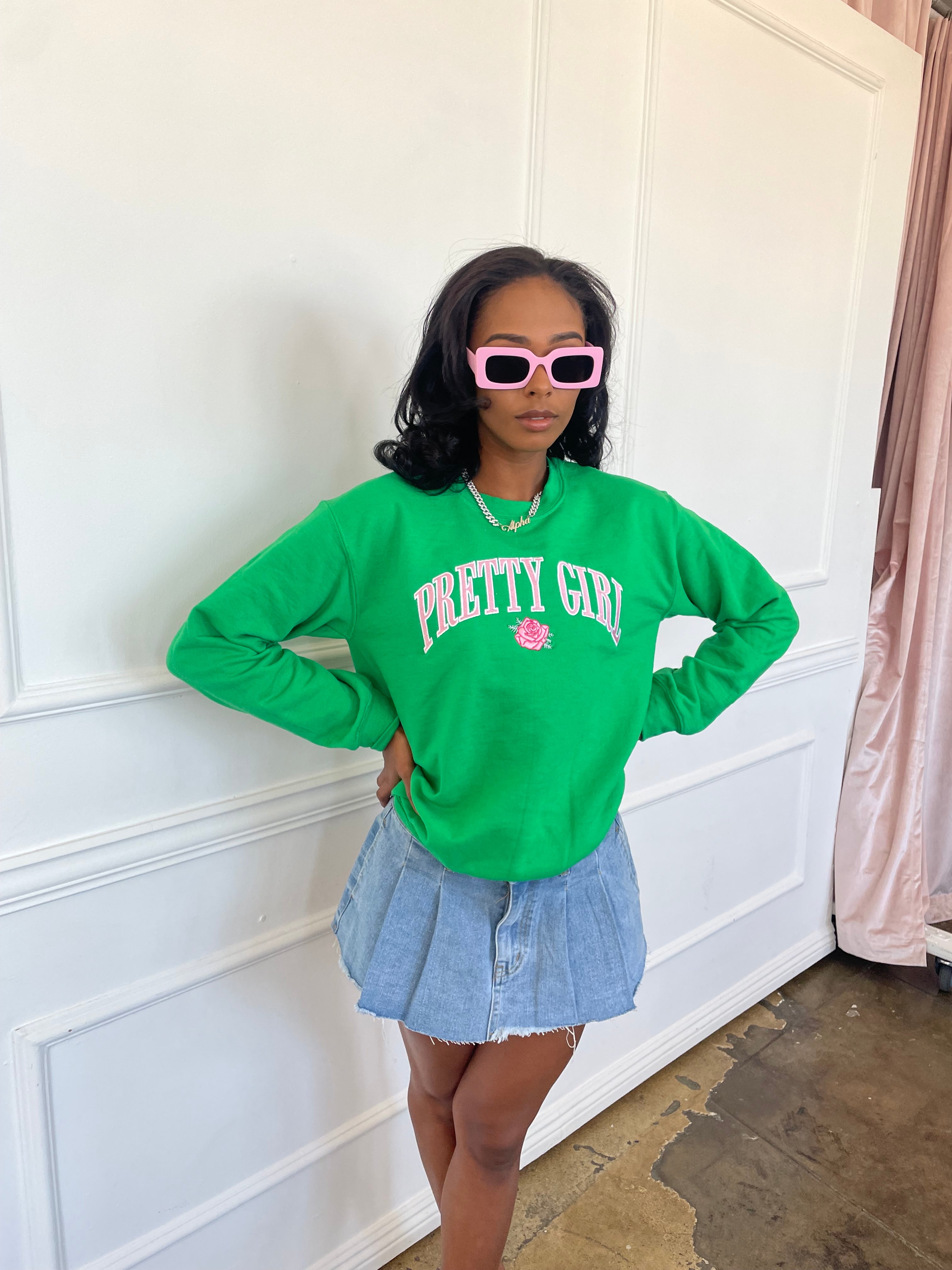 Pretty Girl Sweater in Green (Ships on 4/24)