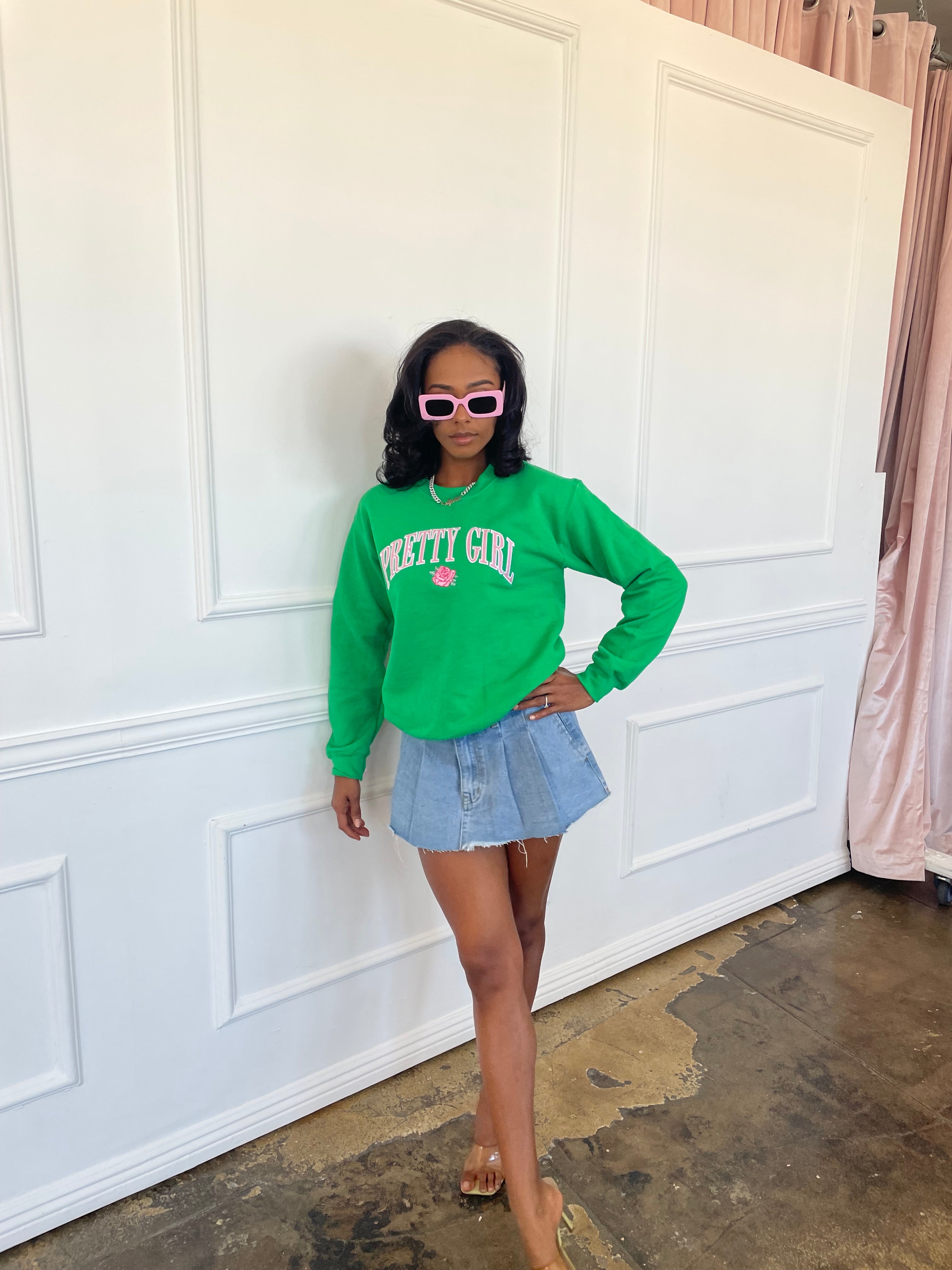 Pretty Girl Sweater in Green (Ships on 4/24)