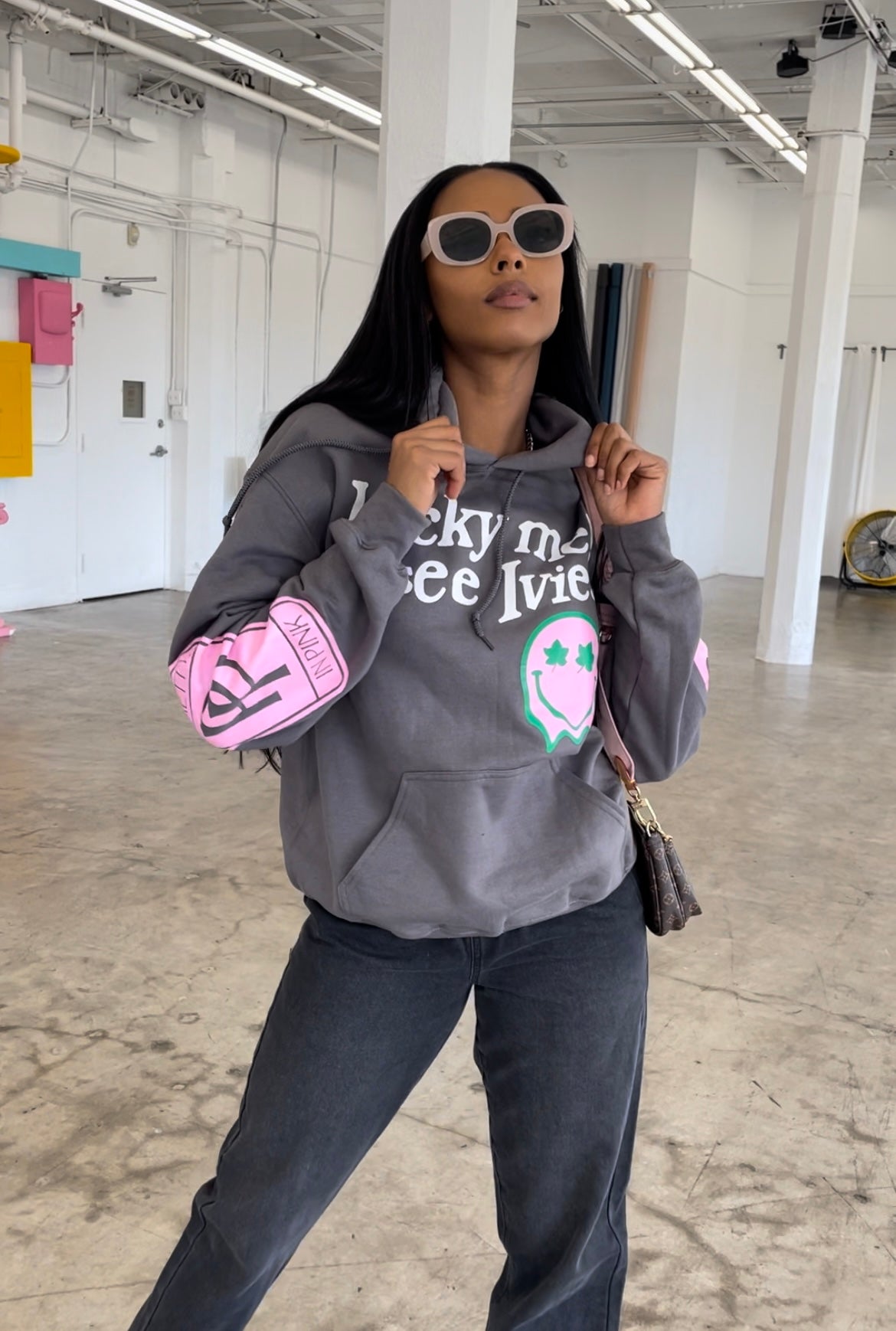 I See Ivies Hoodie in Charcoal Grey