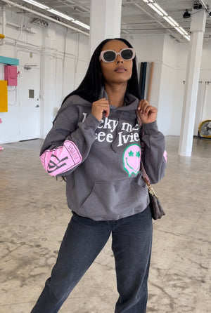 I See Ivies Hoodie in Charcoal Grey