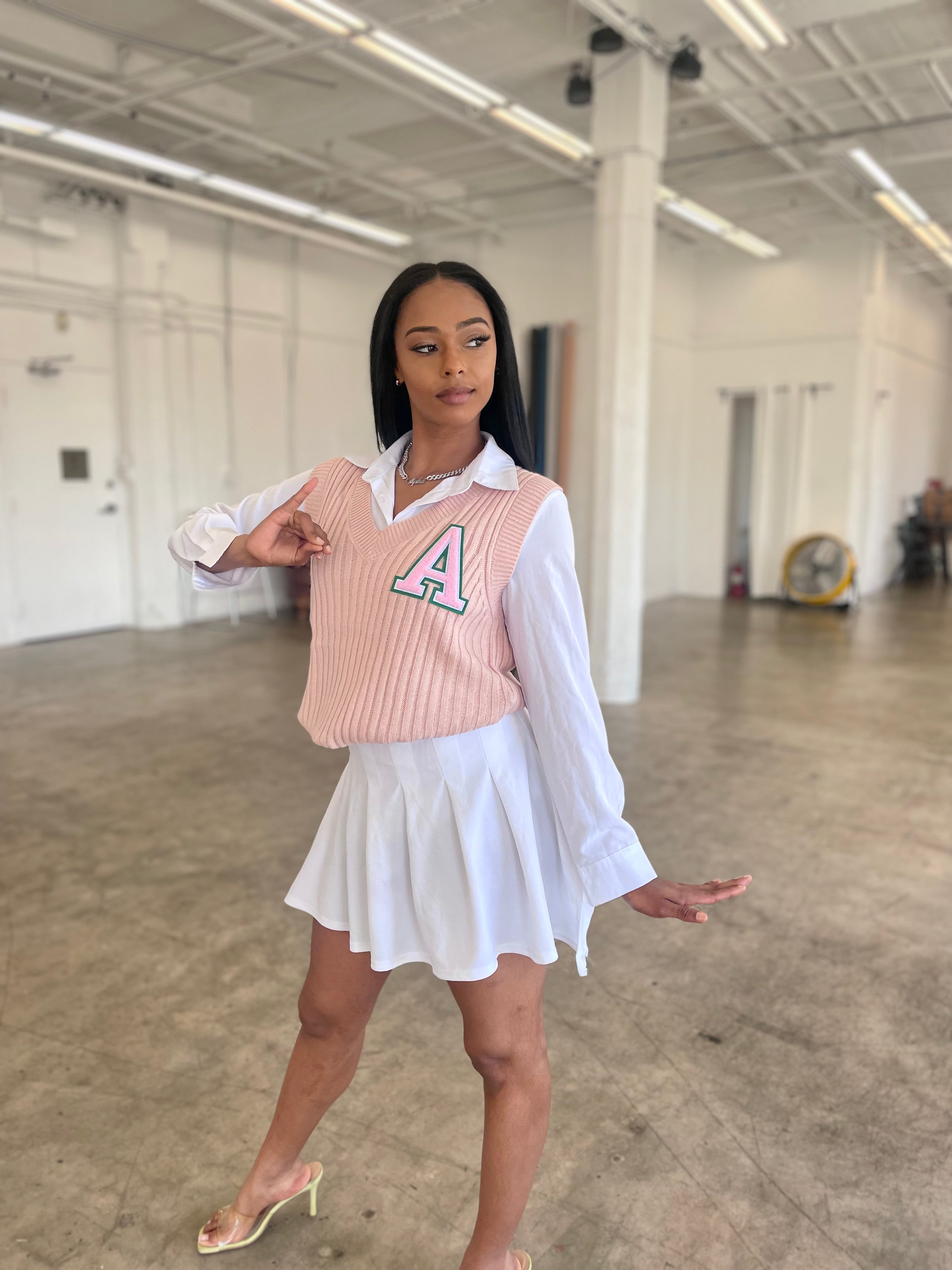 Alpha Letter Sweater Vest