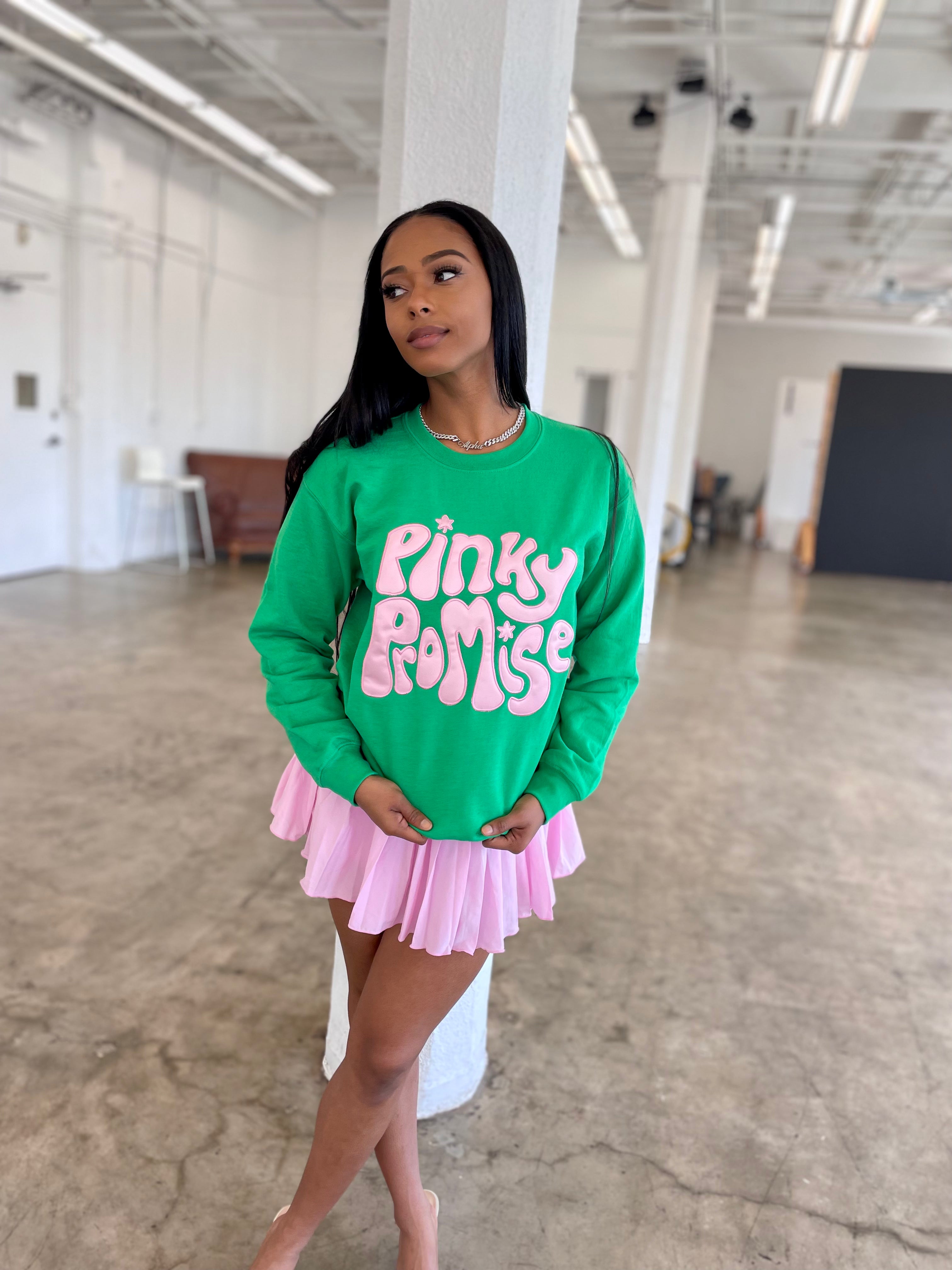 Pinky Promise Sweatshirt in Green (Ships on 4/24)