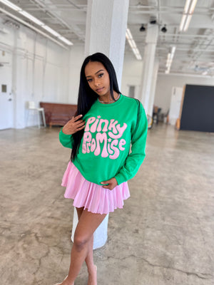 Pinky Promise Sweatshirt in Green (Ships on 4/24)