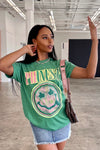 Phinest Smiley Tee in Green (Ships on 4/24)