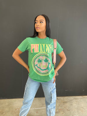 Phinest Smiley Tee in Green (Ships on 4/24)