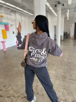 I See Ivies Hoodie in Charcoal Grey