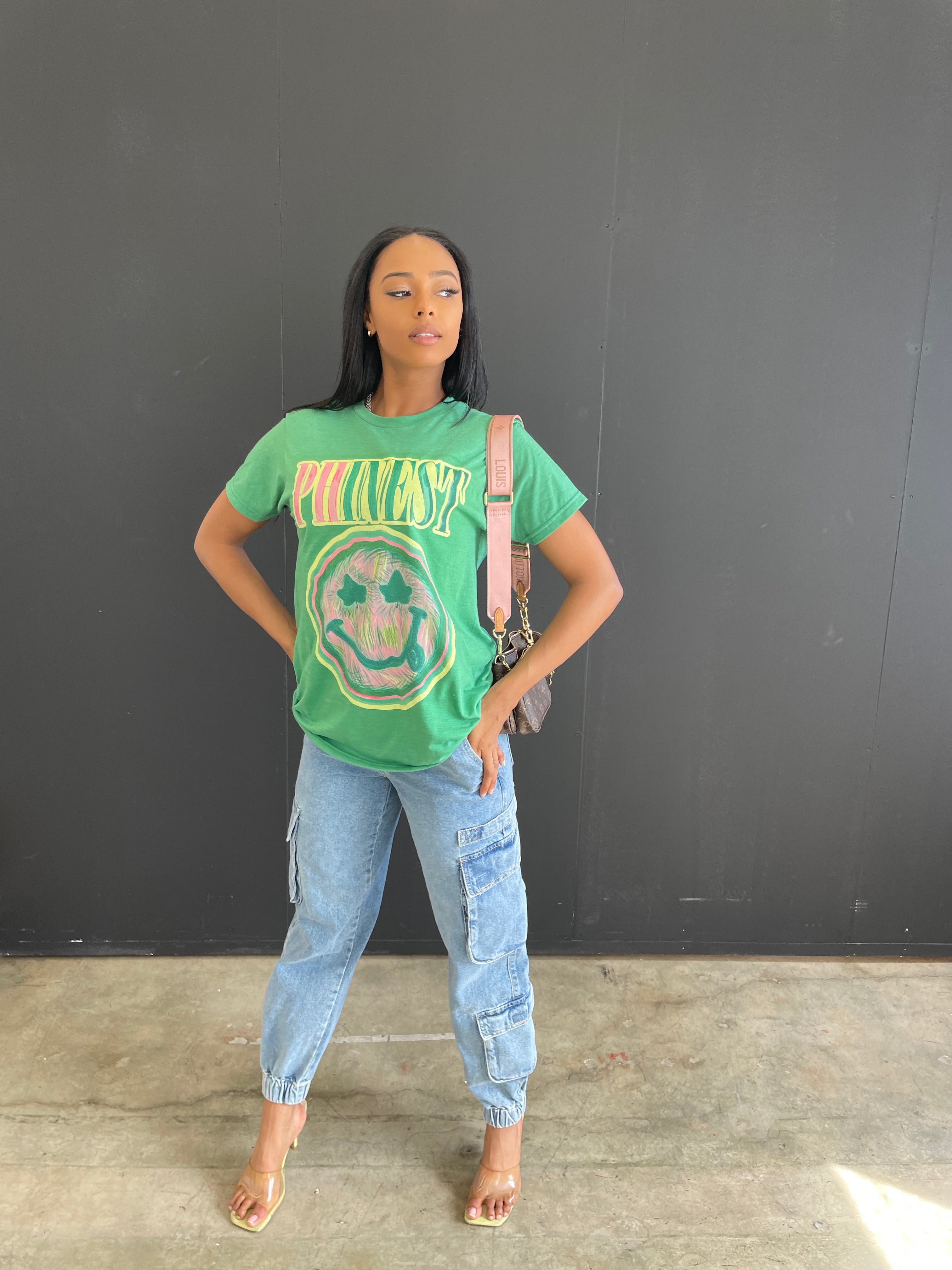 Phinest Smiley Tee in Green