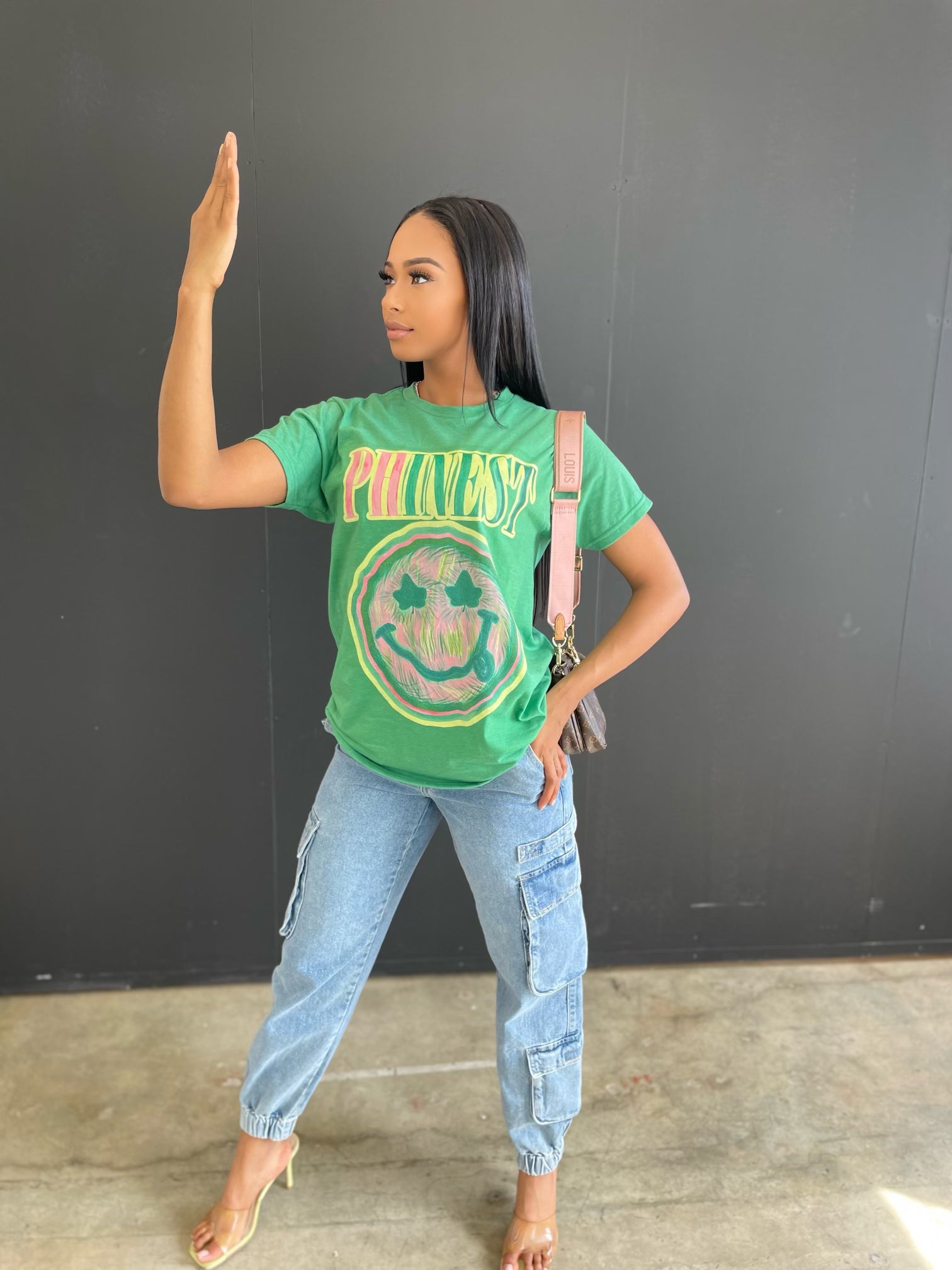 Phinest Smiley Tee in Green