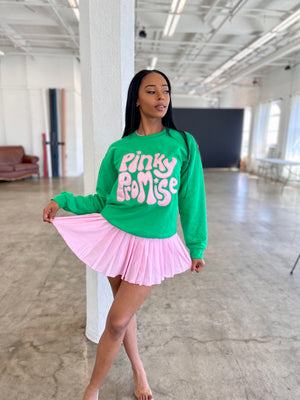 Pinky Promise Sweatshirt in Green (Ships on 4/24)