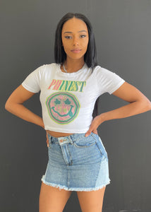 Phinest Smiley Crop Tee (Ships on 4/24)