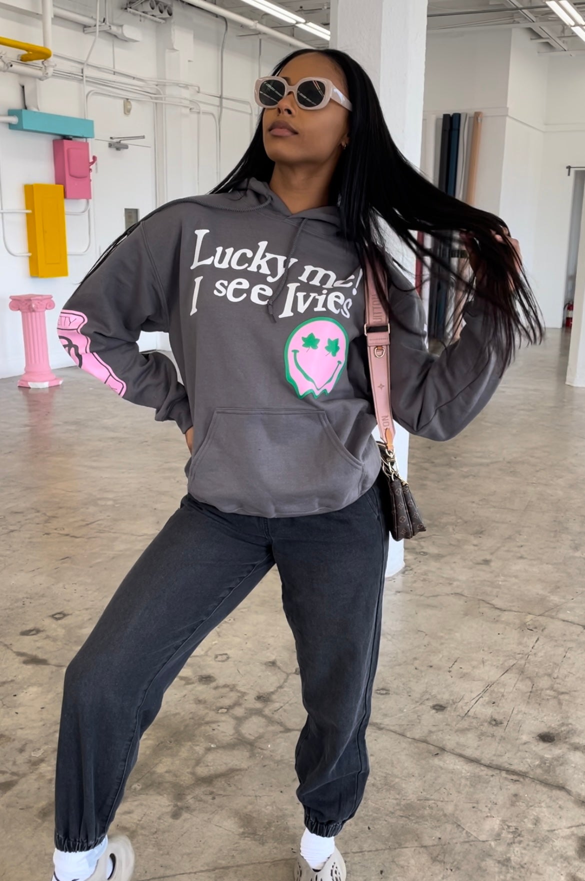 I See Ivies Hoodie in Charcoal Grey