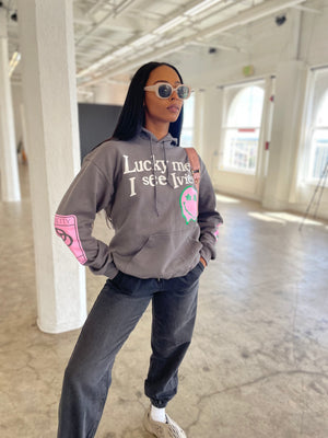 I See Ivies Hoodie in Charcoal Grey