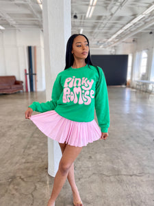 Pinky Promise Sweatshirt in Green (Ships on 4/24)