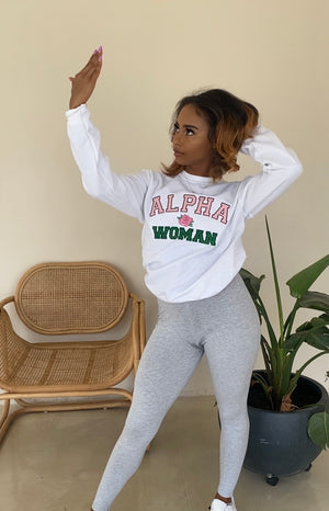 Alpha Woman Crewneck in White