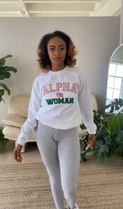 Alpha Woman Crewneck in White