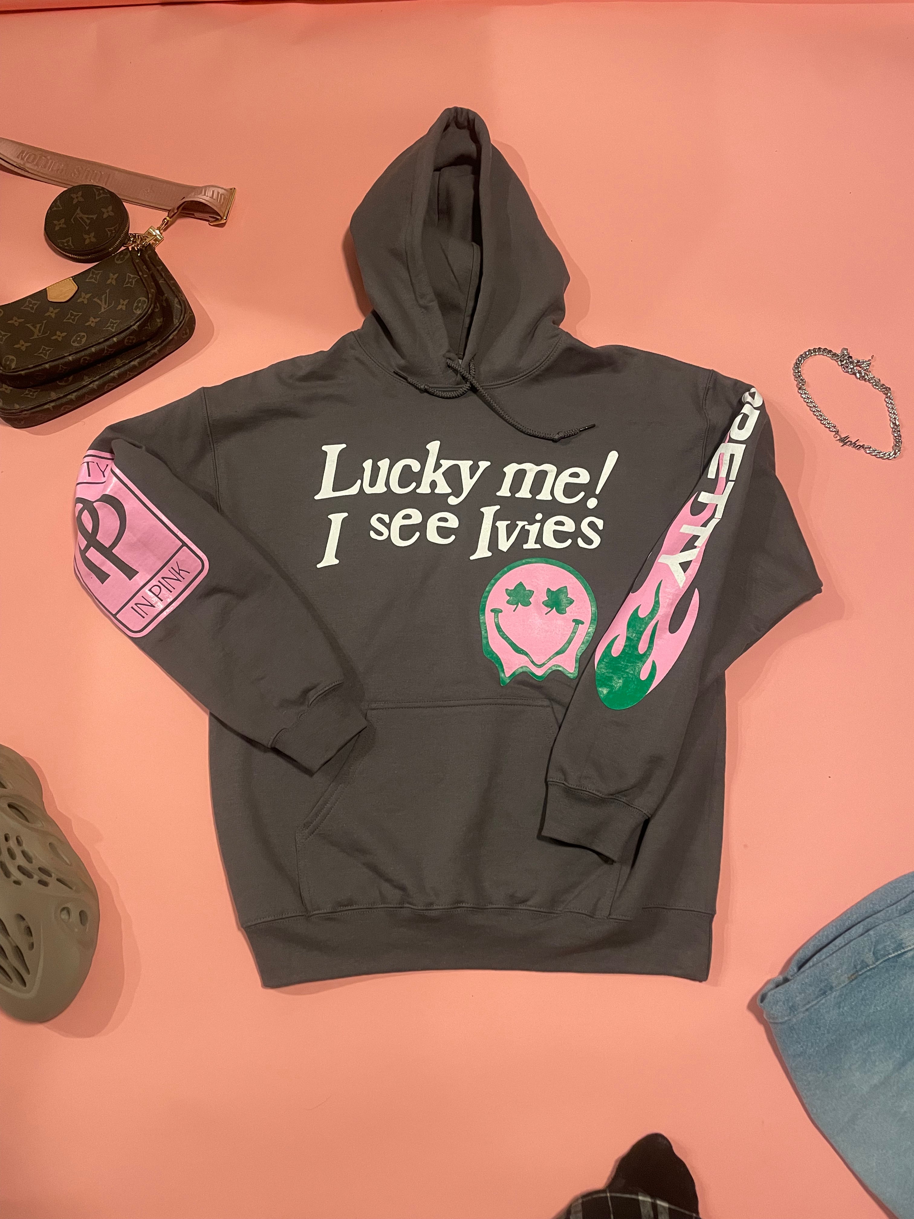 I See Ivies Hoodie in Charcoal Grey