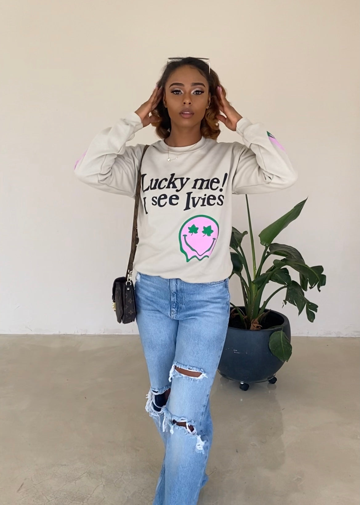 I See Ivies Crewneck in Tan (Ships on 12/4)