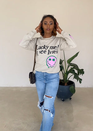 I See Ivies Crewneck in Tan (Ships on 12/4)