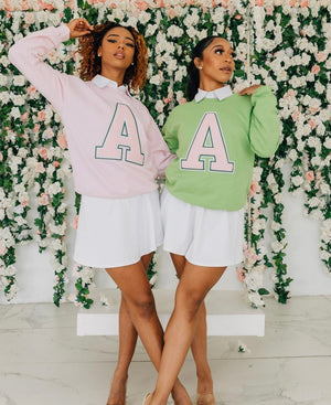 Alpha Letter Sweater in Pink