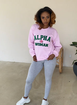 Alpha Woman Crewneck in Pink