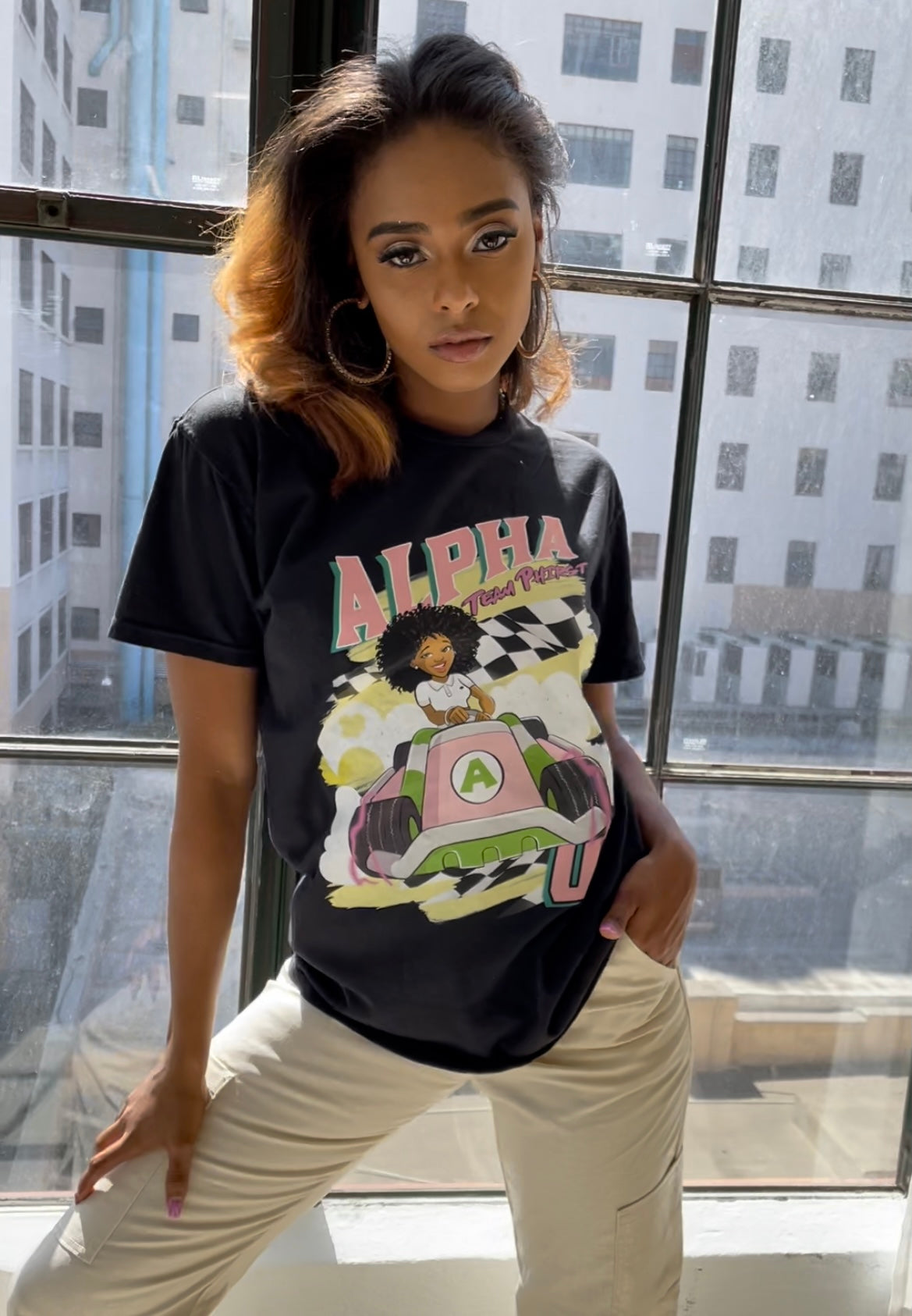 Alpha Racer Tee in Black