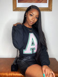 Alpha Letter Sweater in Black