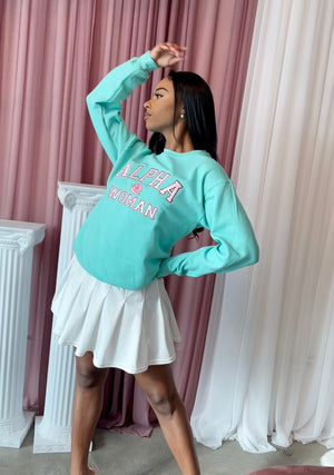 Alpha Woman Crewneck in Mint Green