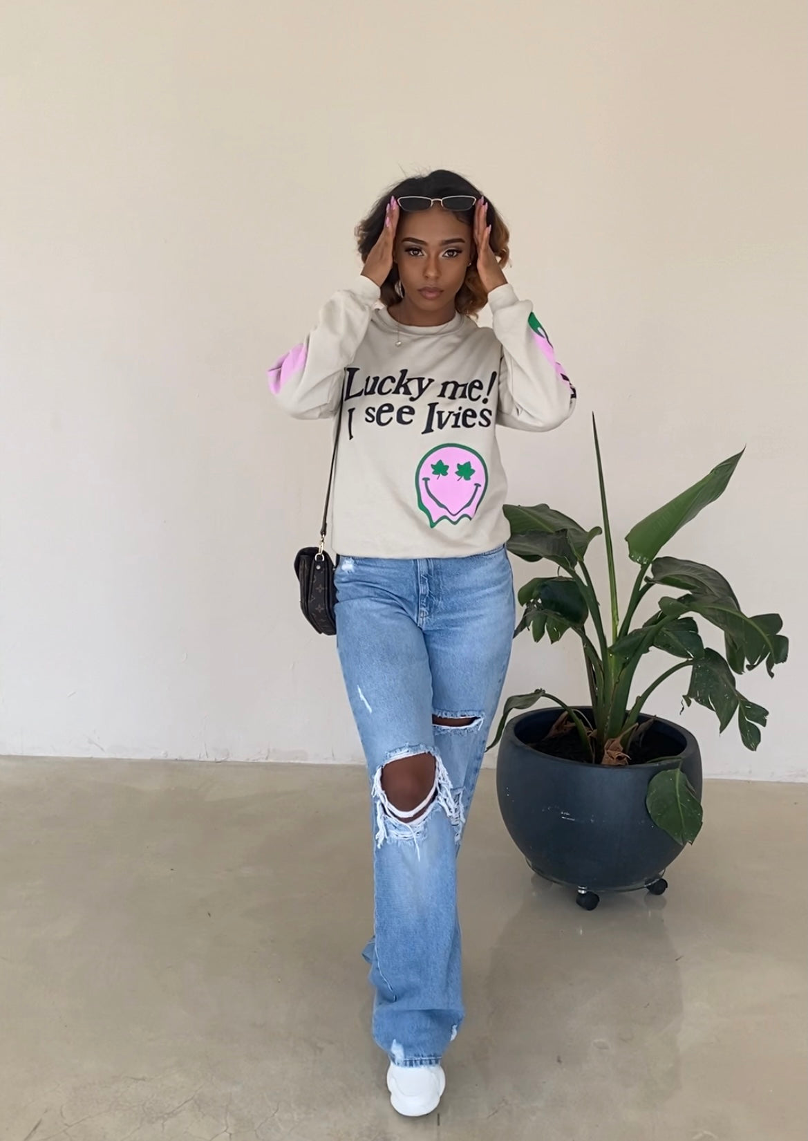 I See Ivies Crewneck in Tan (Ships on 12/4)