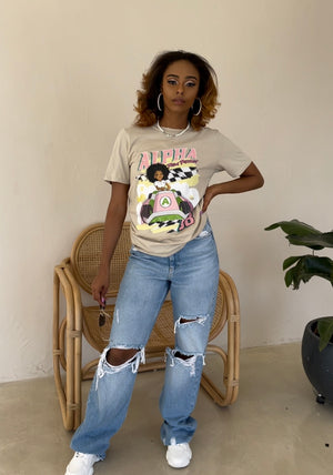 Alpha Racer Tee in Tan