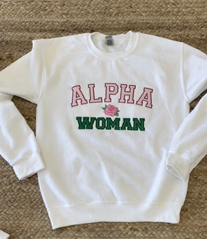 Alpha Woman Crewneck in White