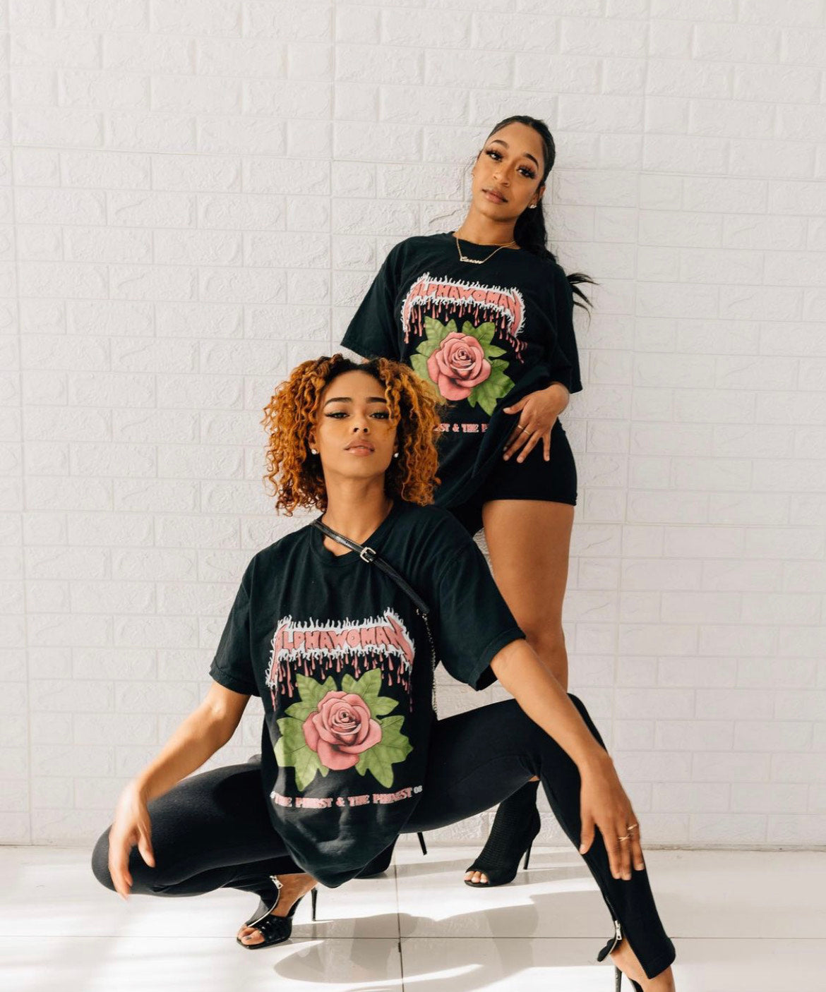 Pink Tea Rose Graphic Washed