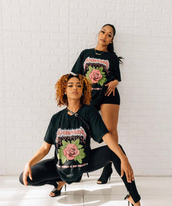 Pink Tea Rose Graphic Washed